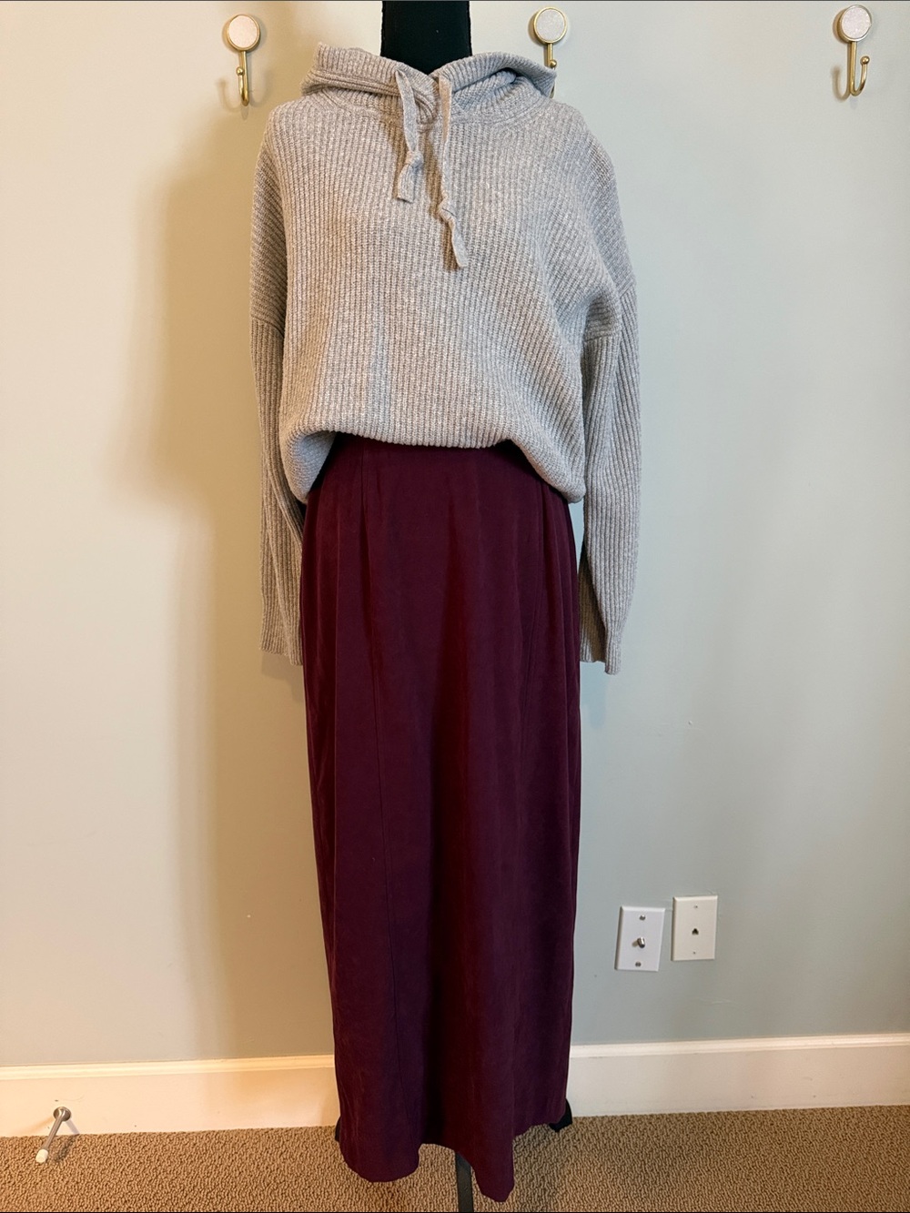 Christopher & Banks Burgundy Maxi Skirt